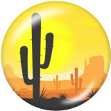 20MM  Cactus  Print   glass  snaps buttons