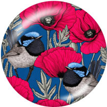 20MM  Flower  Butterfly   Print   glass  snaps buttons