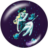 20MM  skull  girl  Print   glass  snaps buttons