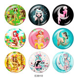 20MM  Pretty girl  Print   glass  snaps buttons