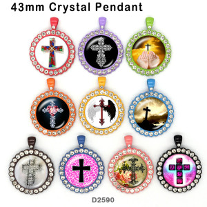 10pcs/lot cross glass picture printing products of various sizes  Fridge magnet cabochon