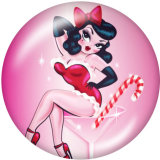 20MM  Pretty  girl   Print   glass  snaps buttons
