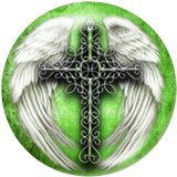 20MM  Cross   Print   glass  snaps buttons
