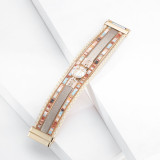 Multilayer braided bracelet European and American simple retro pearl piece magnetic clasp bracelet