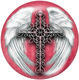 20MM  Cross   Print   glass  snaps buttons