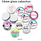 10pcs/lot sister glass picture printing products of various sizes  Fridge magnet cabochon