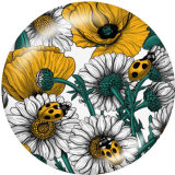 20MM  Flower  Butterfly   Print   glass  snaps buttons