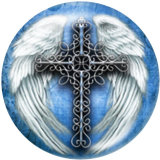 20MM  Cross   Print   glass  snaps buttons