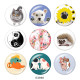 20MM  Cat  Dog  Print   glass  snaps buttons