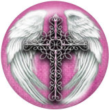 20MM  Cross   Print   glass  snaps buttons
