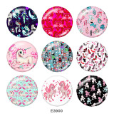 20MM  Unicorn  Print   glass  snaps buttons