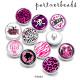 20MM  skull  Ribbon  Print   glass  snaps buttons