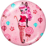 20MM  Pretty  girl   Print   glass  snaps buttons