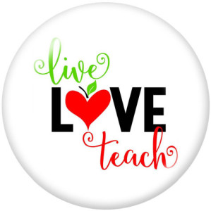 20MM  Love  Print   glass  snaps buttons