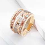 Multilayer braided bracelet European and American simple retro pearl piece magnetic clasp bracelet