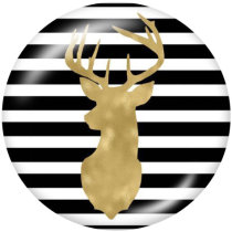 20MM  Deer  pattern  Print   glass  snaps buttons