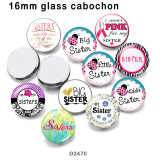 10pcs/lot sister glass picture printing products of various sizes  Fridge magnet cabochon