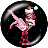20MM  Pretty  girl   Print   glass  snaps buttons