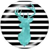 20MM  Deer  pattern  Print   glass  snaps buttons