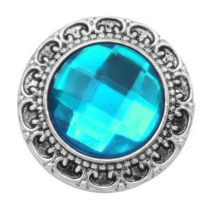 20MM designer metal silver plated snap with rhinestone  charms snaps jewelry