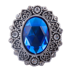 20MM designer metal silver plated snap with rhinestone  charms snaps jewelry