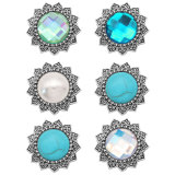 20MM designer metal silver plated snap with rhinestone  charms snaps jewelry