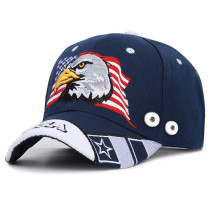 Eagle embroidery baseball cap USA summer sunscreen fit 18mm snap button beige snap button jewelry