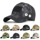 Camouflage army outdoor python pattern baseball cap summer sunscreen fit 18mm snap button beige snap button jewelry