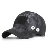 Camouflage army outdoor python pattern baseball cap summer sunscreen fit 18mm snap button beige snap button jewelry