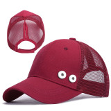 Ladies hats ponytail baseball net caps summer sunscreen fit 18mm snap button beige snap button jewelry