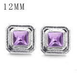 1pcs 12MM  design metal silver plated snap charms Multicolor