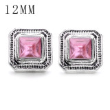 1pcs 12MM  design metal silver plated snap charms Multicolor