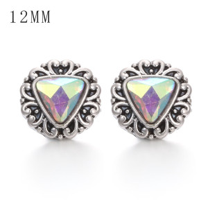 Copy 1pcs 12MM  design metal silver plated snap charms Multicolor