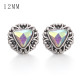 Copy 1pcs 12MM  design metal silver plated snap charms Multicolor
