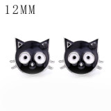 1pcs 12MM  design metal silver plated snap charms Multicolor