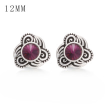 1pcs 12MM  design metal silver plated snap charms Multicolor
