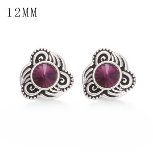 1pcs 12MM  design metal silver plated snap charms Multicolor