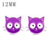 1pcs 12MM  design metal silver plated snap charms Multicolor