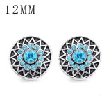 1pcs 12MM  design metal silver plated snap charms Multicolor