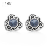 1pcs 12MM  design metal silver plated snap charms Multicolor