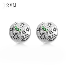 1pcs 12MM  design metal silver plated snap charms Multicolor