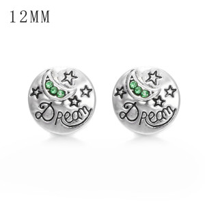1pcs 12MM  design metal silver plated snap charms Multicolor