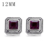 1pcs 12MM  design metal silver plated snap charms Multicolor
