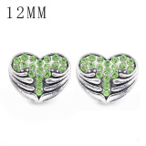 1pcs 12MM  design metal silver plated snap charms Multicolor