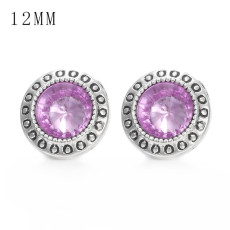 1pcs 12MM  design metal silver plated snap charms Multicolor