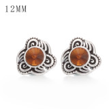 1pcs 12MM  design metal silver plated snap charms Multicolor