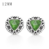 Copy 1pcs 12MM  design metal silver plated snap charms Multicolor