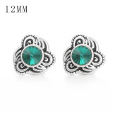 1pcs 12MM  design metal silver plated snap charms Multicolor