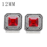 1pcs 12MM  design metal silver plated snap charms Multicolor
