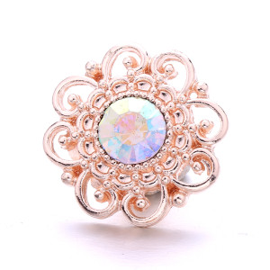 20MM metal Rose gold plated snap charms snaps jewelry